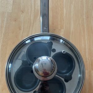 Stainless Steel Egg Poacher with Glass Lid